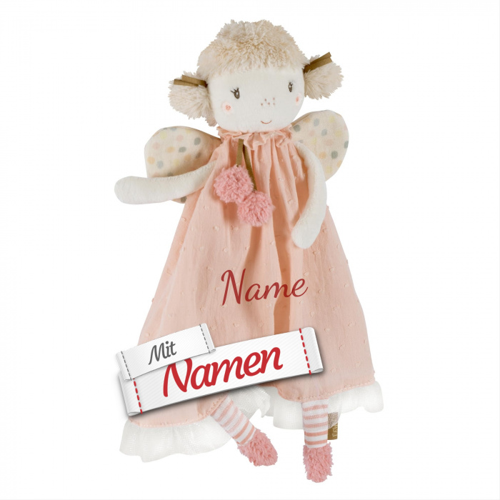 Fehn Schmusetuch Fee, bestickt als Spielkamerad, Einschlafhilfe und Schnuffeltuch, Babygeschenk personalisiert