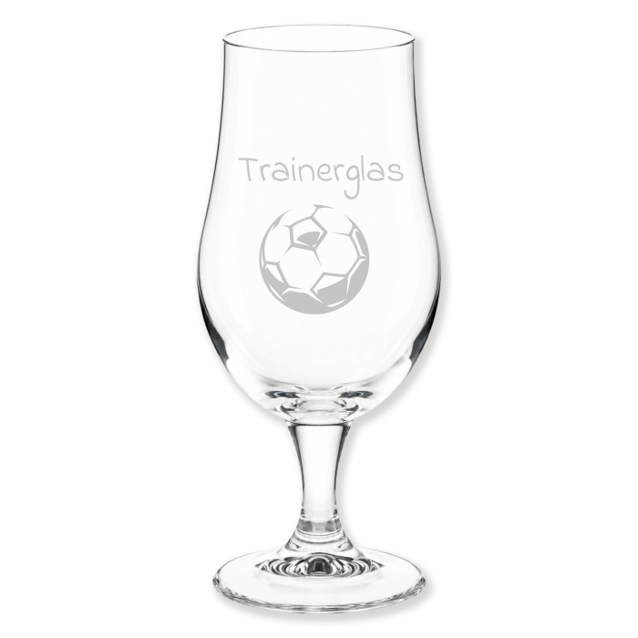 Fußball Bierglas graviert als Geschenkidee für Männer