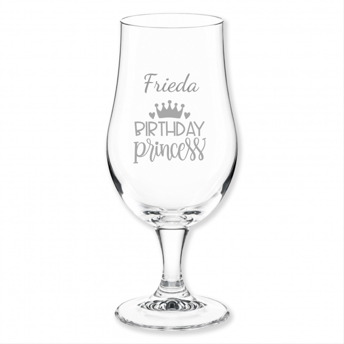 Geburtstag Frau, Bierglas, Gravur