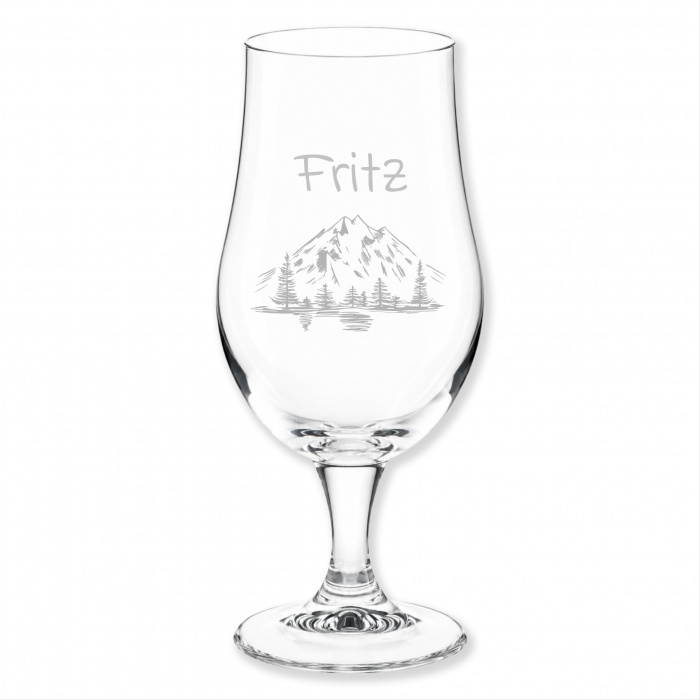 Geschenk für Opa, Biertulpe, Gebirge Berge Tannen, Gravur