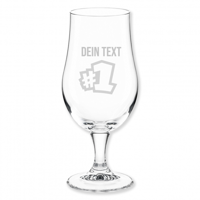Geschenk für Sportler: Biertulpe mit Erster #1 Gravur