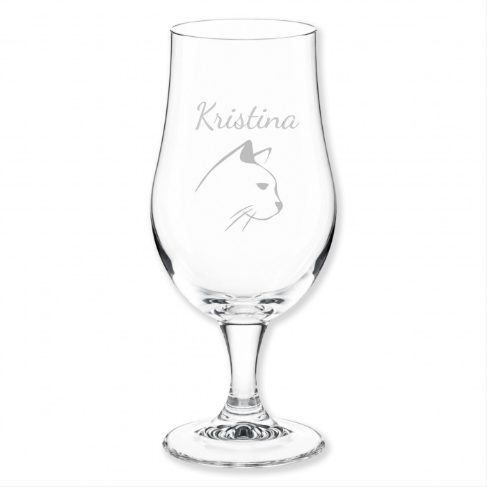 Geschenk Katze, Bierglas, Gravur