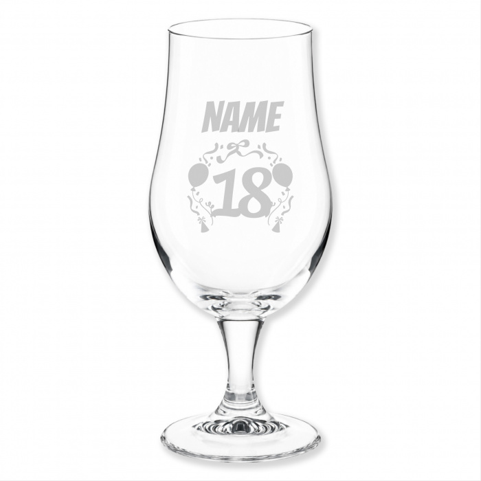Geschenk zum 18. Geburtstag, Bierglas Motiv 18. Geburtstag