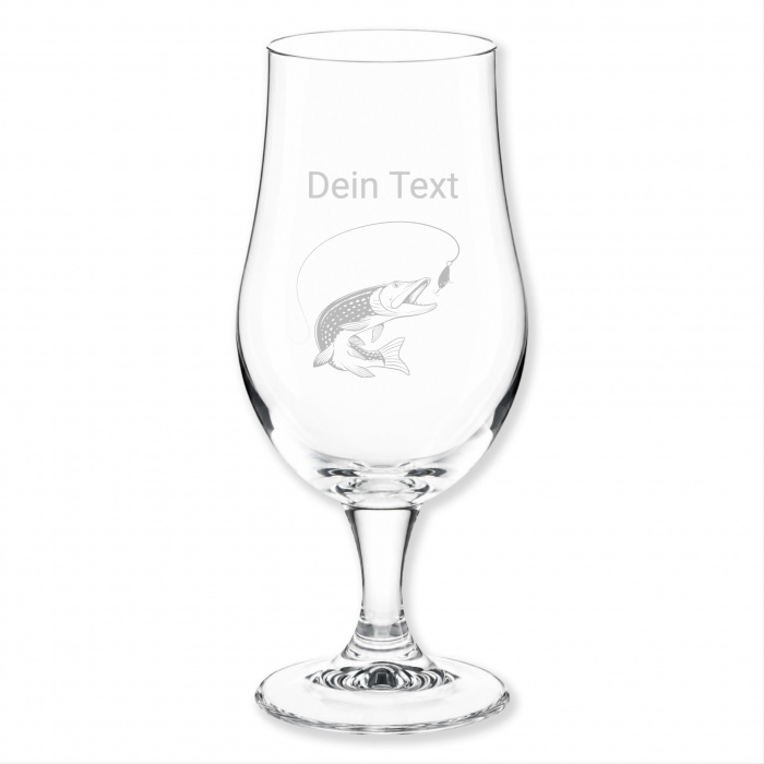 Geschenk zum Ruhestand, Biertulpe Hecht Angeln, Namensgravur