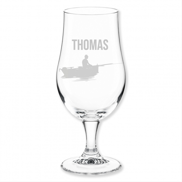 Geschenke zur Rente, Biertulpe, Boot Angeln, Gravur