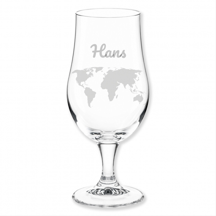 Geschenke zur Rente, Biertulpe Weltkarte, mit Namen