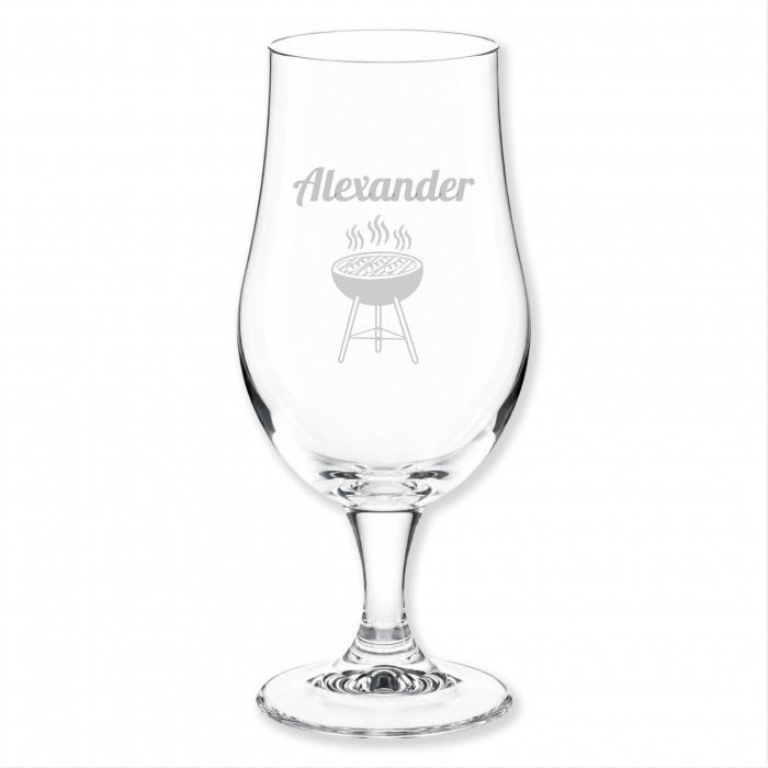 Geschenkidee für Opa, Biertulpe, Grillmotiv, Namensgravur