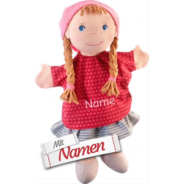 HABA Puppe personalisiert, Gretelchen Handpuppe mit Namen bestickt