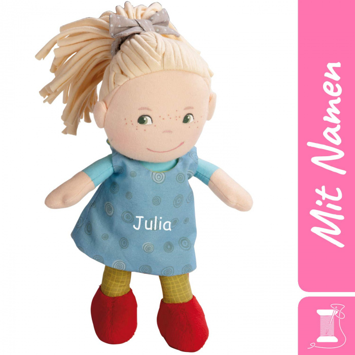 Bestickte HABA Stoffpuppe Mirle, Mädchen Geschenk zur Geburt oder Taufe