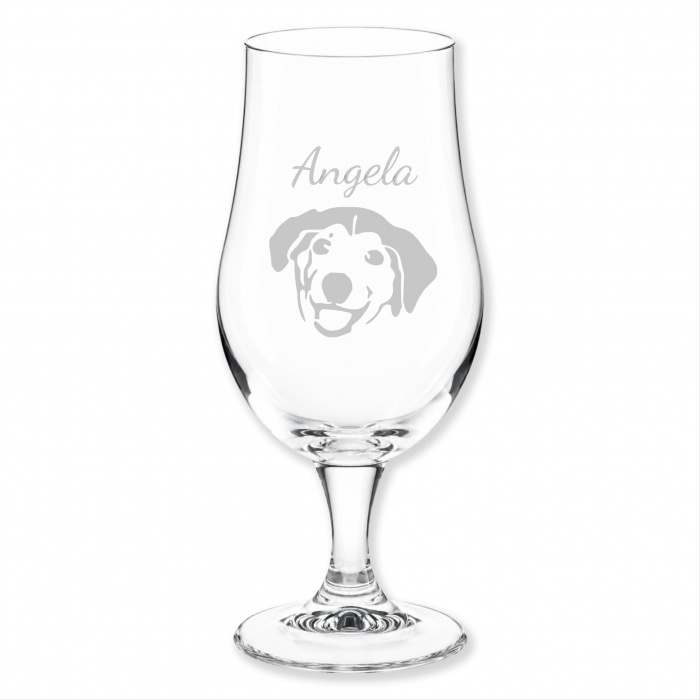 Hund Geschenk, Bierglas, Gravur