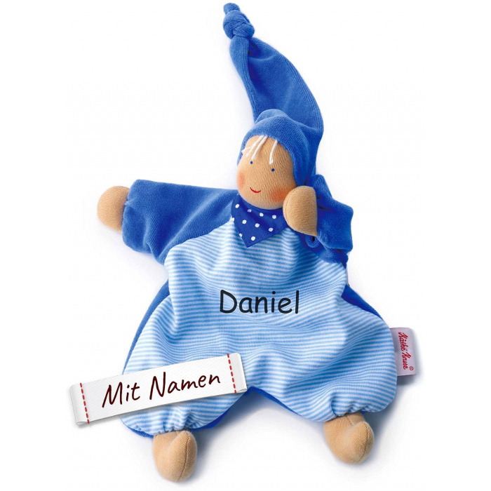 Käthe Kruse Gugguli Schmusepuppe, Blau, bestickt