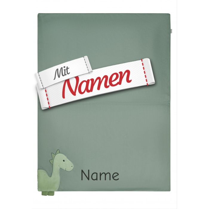 Kinder Babydecke mit Namen DINO Rexi Dinosaurier von Sterntaler, bestickt als vertrauter Begleiter