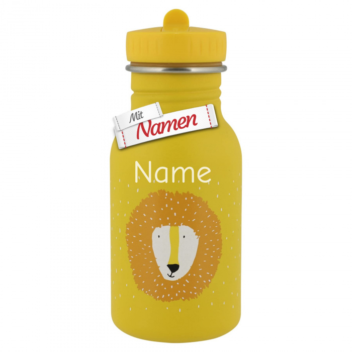 Kinder Trinkflasche mit Gravur Löwe Mr. Lion von Trixie aus Edelstahl mit Namen