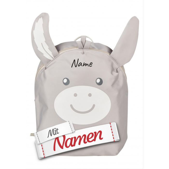 Kindergarten Rucksack mit Namen, Esel Emmi von Sterntaler bestickt – für Kita, Krippe und Hort