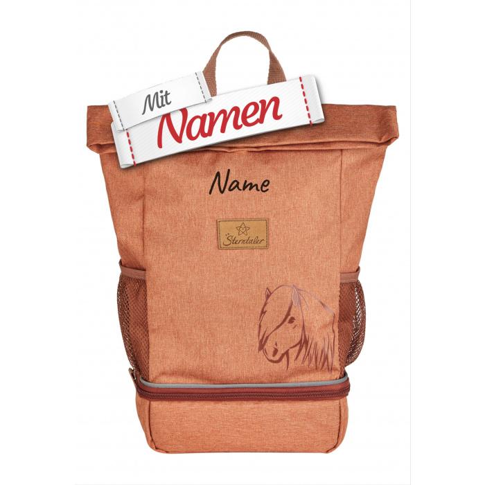 Kinderrucksack mit Namen, Pferd Sunny von Sterntaler, Mädchen Rucksack bestickt für Kita und unterwegs