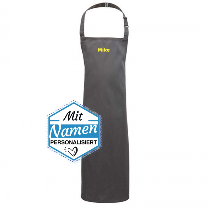 Koch- und Grillschürze, Anthrazit, bestickt