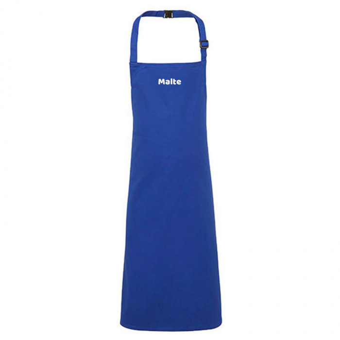 Kinderschürze & Malschürze mit Namen bestickt, personalisierte Kochschürze, 3-6 Jahre Blau