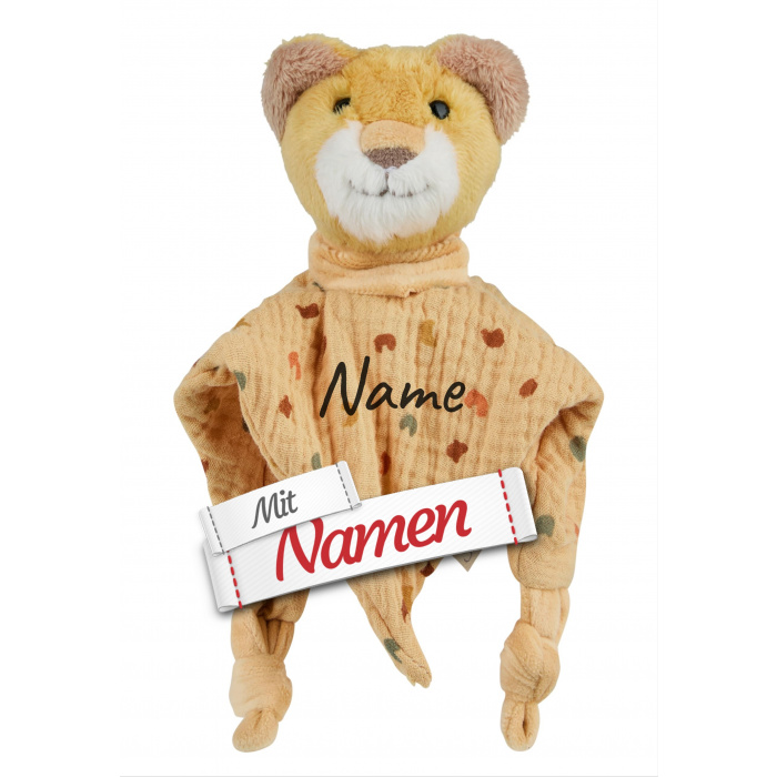 Löwe Leo Schmusetuch mit Namen bestickt von Sterntaler, Personalisierte Geschenke Baby