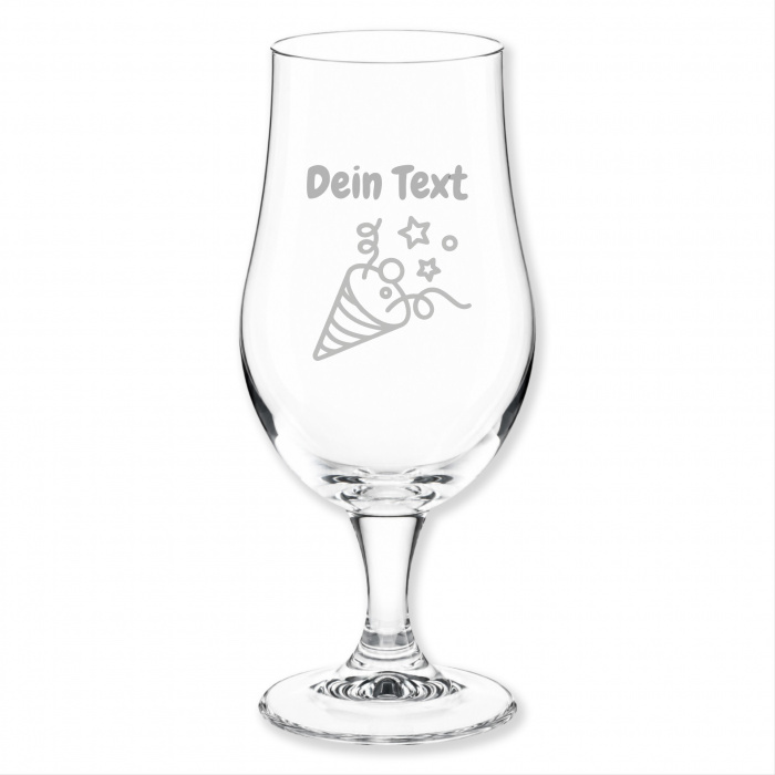 Party Glas, Bierglas, Konfetti, Gravur