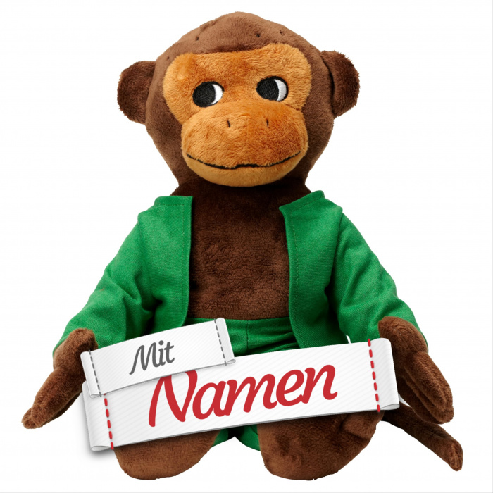 Pippi Langstrumpf Kuscheltier Affe Nilsson mit Namen bestickt – Herr Nilsson Stofftier 23 cm