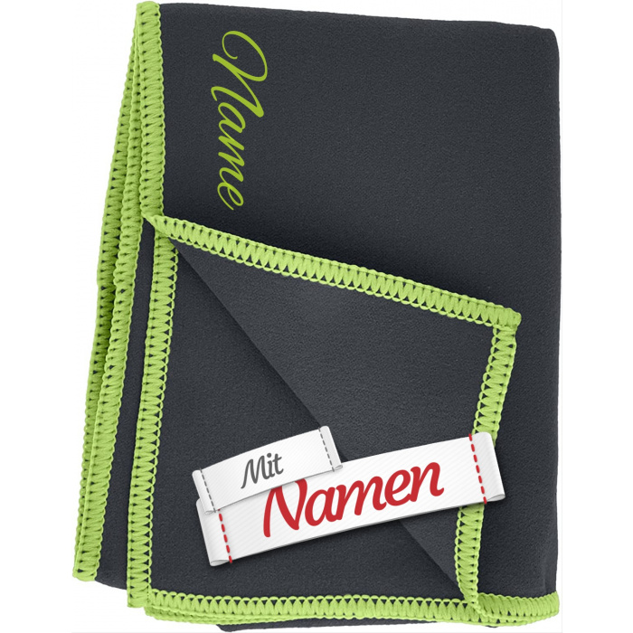 Playshoes Sport Handtuch mit Namen personalisiert –Microfaserhandtuch mit Namen für Schwimmen, Sport-Unterricht, Yoga, bestickt