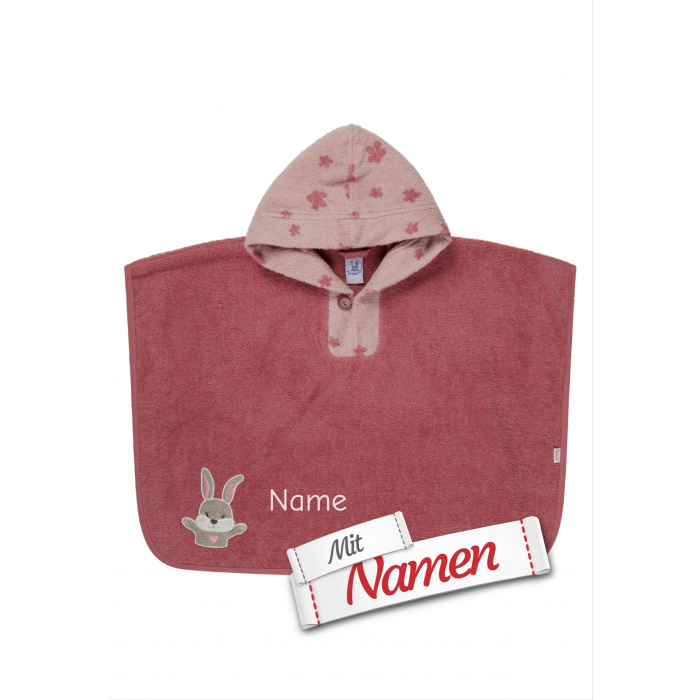 Poncho Hanni Hase mit Namen bestickt von Sterntaler