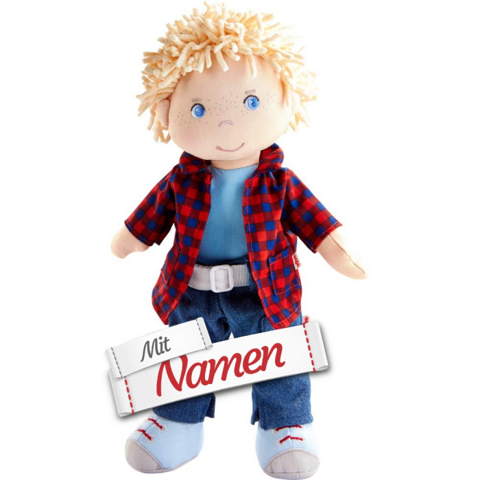 Puppe Junge bestickt Puppe Nick Puppe mit Namen auf dem Rücken