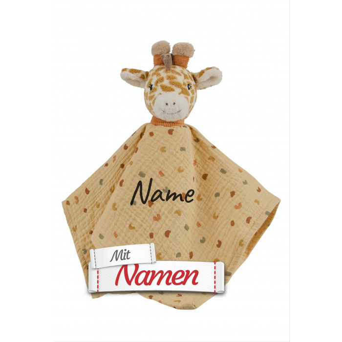 Schmusetuch Baby personalisiert Giraffe Kaya Giraffe – mit Namen bestickt von Sterntaler