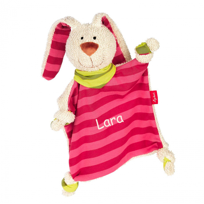 Schmusetuch Hase von Sigikid mit Namen bestickt, Schnuffeltuch personalisiert