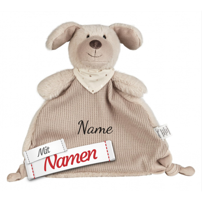 Schmusetuch Hund Lucky mit Namen bestickt von Sterntaler