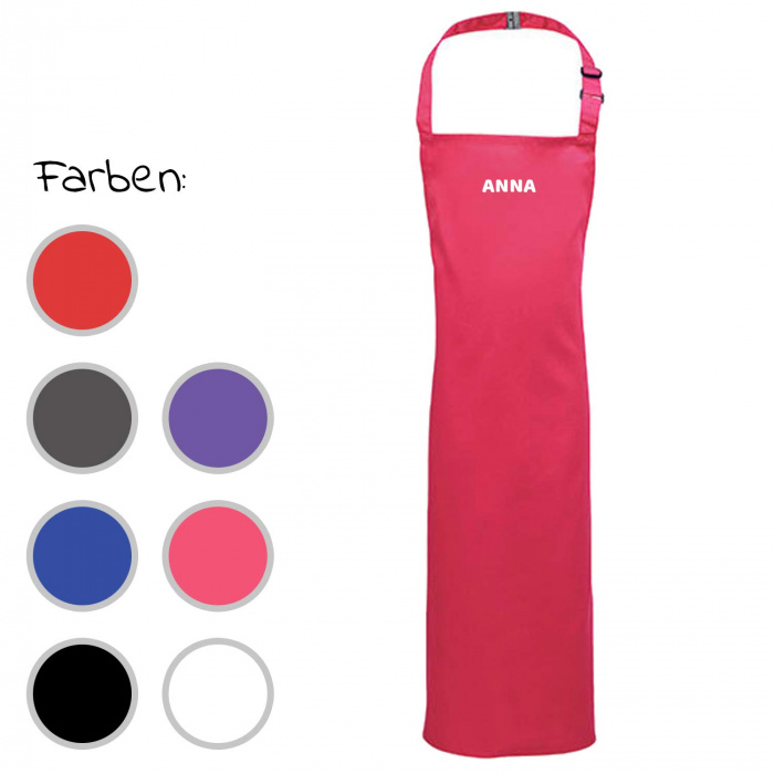 Koch- und Grillschürze, Pink, bestickt
