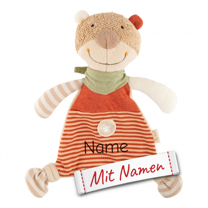 Sigikid Schmusetuch Bär, bestickt, Geschenk für Babys und Kleinkinder