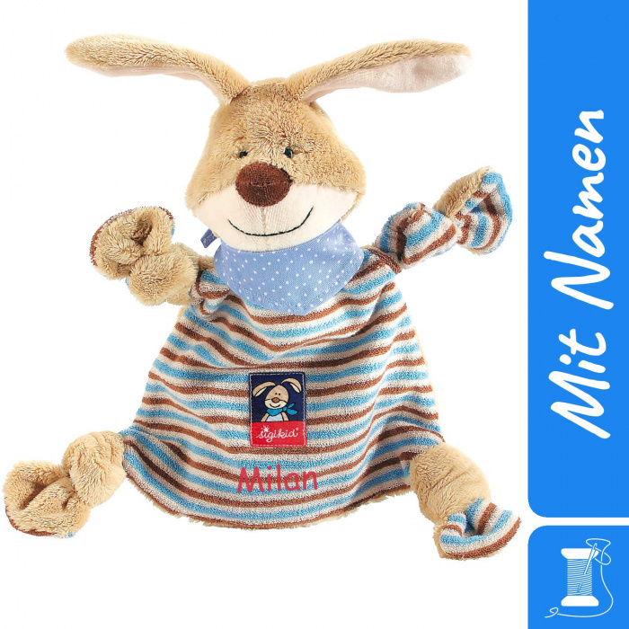 Sigikid Schnuffeltuch Hase Semmel Bunny, Geschenk zur Geburt/Taufe, bestickt