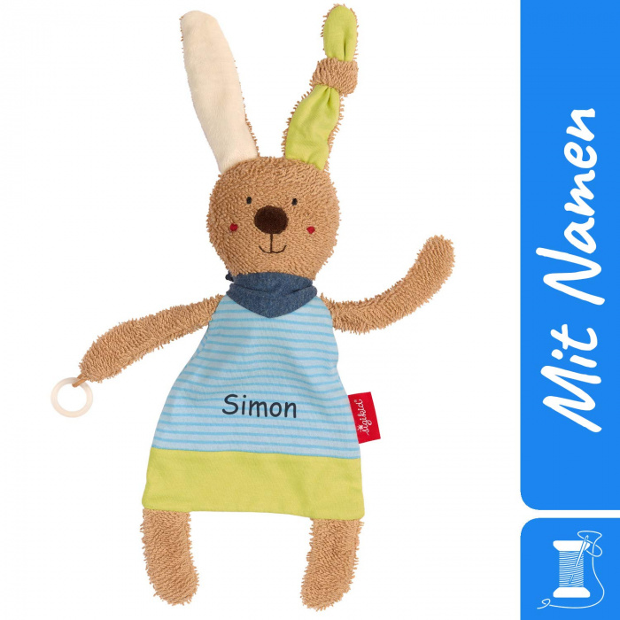 Sigikid Schnuller-Schnuffeltuch Hase, bestickt