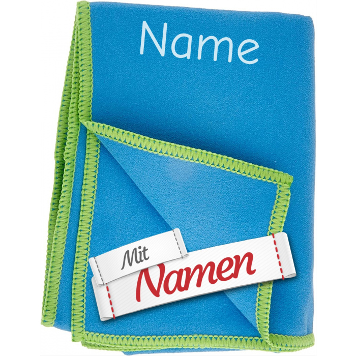 Sporthandtuch mit Namen bestickt, Mikrofaser Badetuch personalisiert, 40x80
