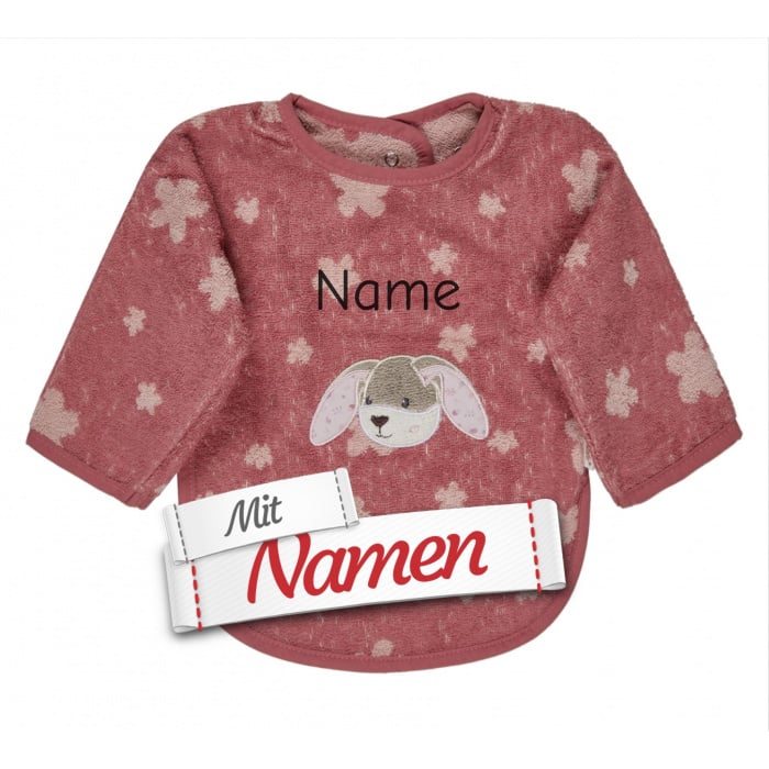 Sterntaler Ärmellätzchen Hase Hanni mit Namen bestickt personalisiert, 50 x 73 cm Perlrosa
