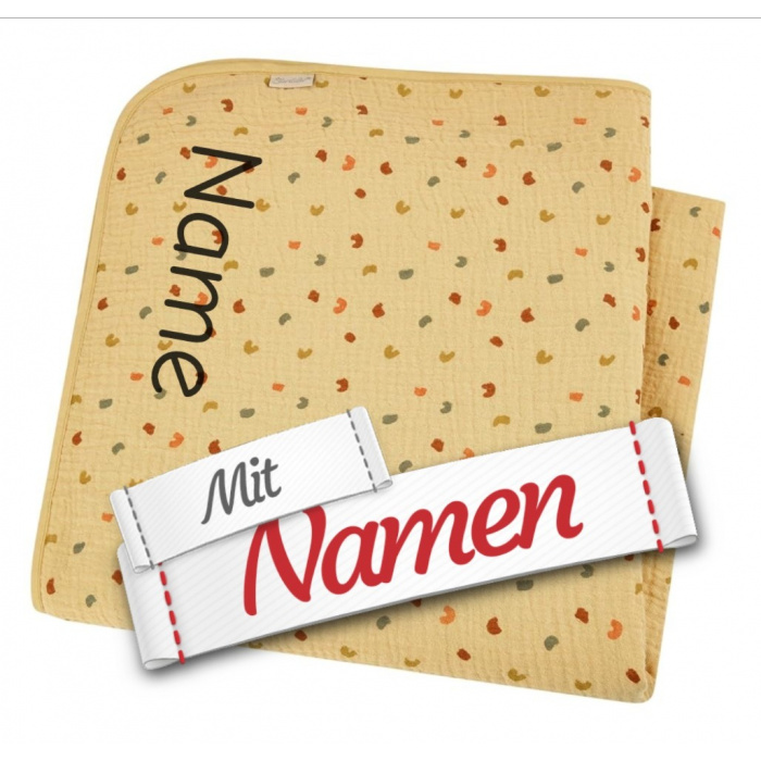 Sterntaler Babydecke Musselin mit Namen – Safari Kollektion, Kuscheldecke personalisiert, Kinder Kuscheldecke, bestickt