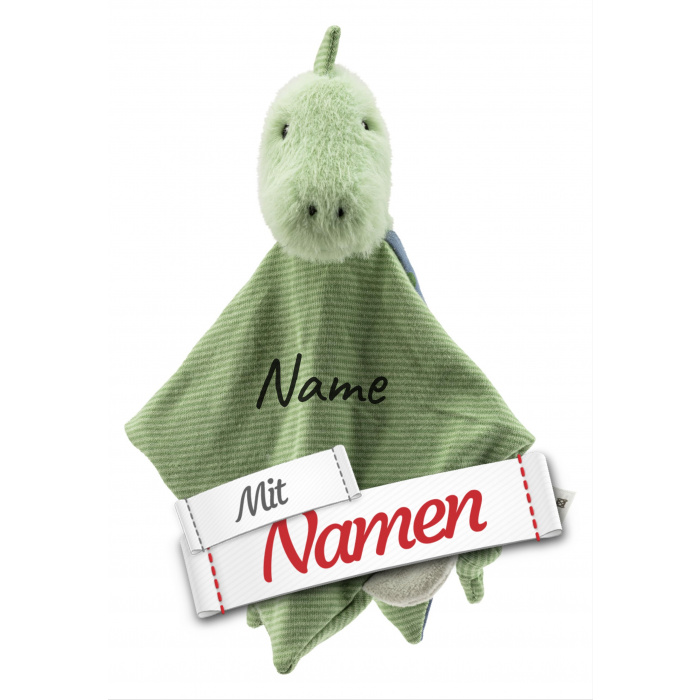 Sterntaler Dino Rexi Schmusetuch mit Namen bestickt, Dinosaurier Kuscheltuch, Personalisierte Baby Geschenke