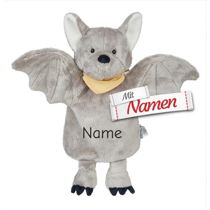 Sterntaler Handpuppe Fledermaus mit Namen bestickt, personalisiertes Geschenk zur Geburt