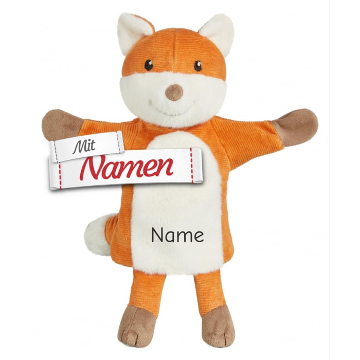 Sterntaler Handpuppe Fuchs Filou mit Namen bestickt, personalisiertes Geschenk zur Geburt