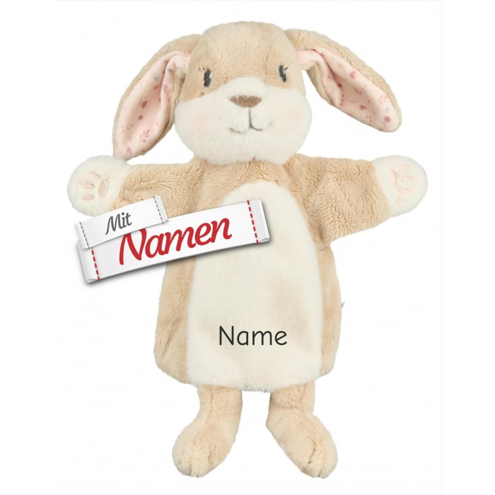 Sterntaler Handpuppe Hase Hanni mit Namen bestickt, personalisiertes Geschenk zur Geburt