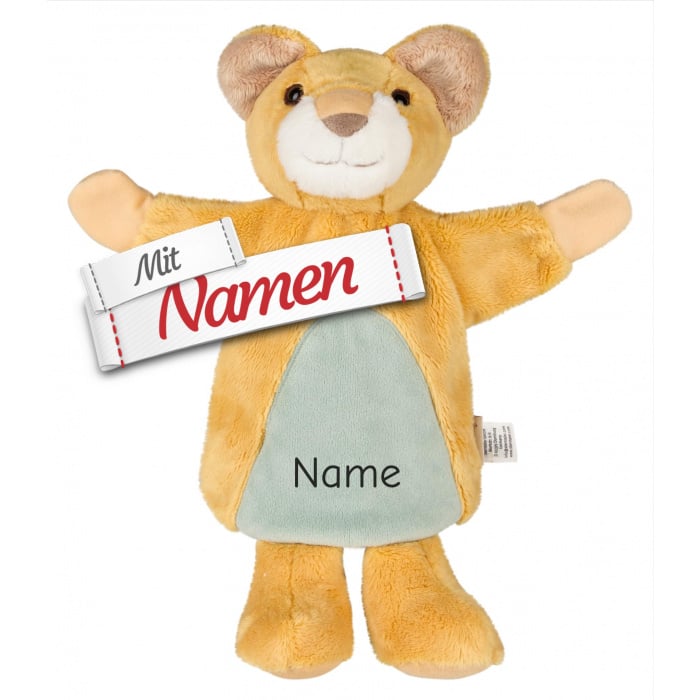 Sterntaler Handpuppe Löwe Leo mit Namen bestickt, personalisiertes Geschenk zur Geburt