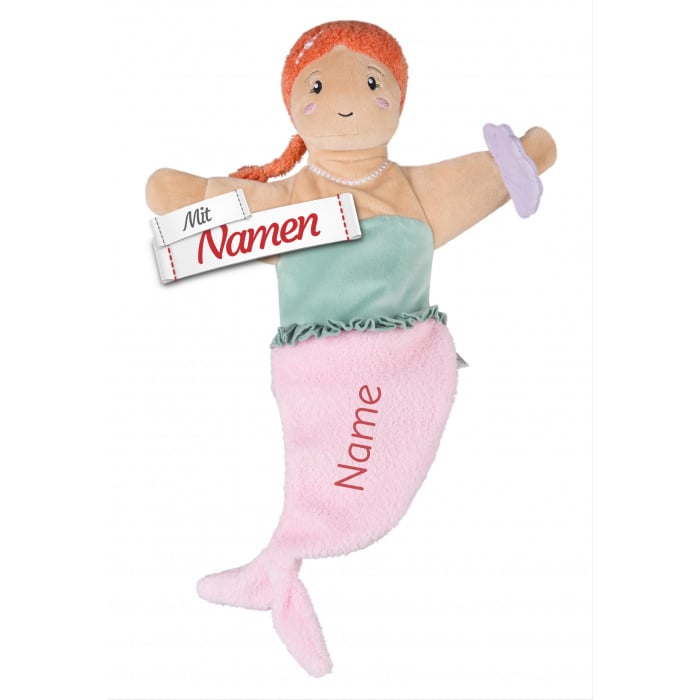 Sterntaler Handpuppe Meerjungfrau mit Namen bestickt, Baby Geschenk für Mädchen