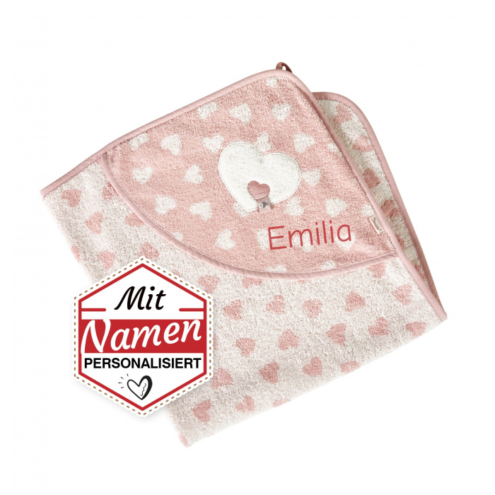 Sterntaler besticktes Mädchen Kapuzenbadetuch Emmi Girl, Geschenk für Babys