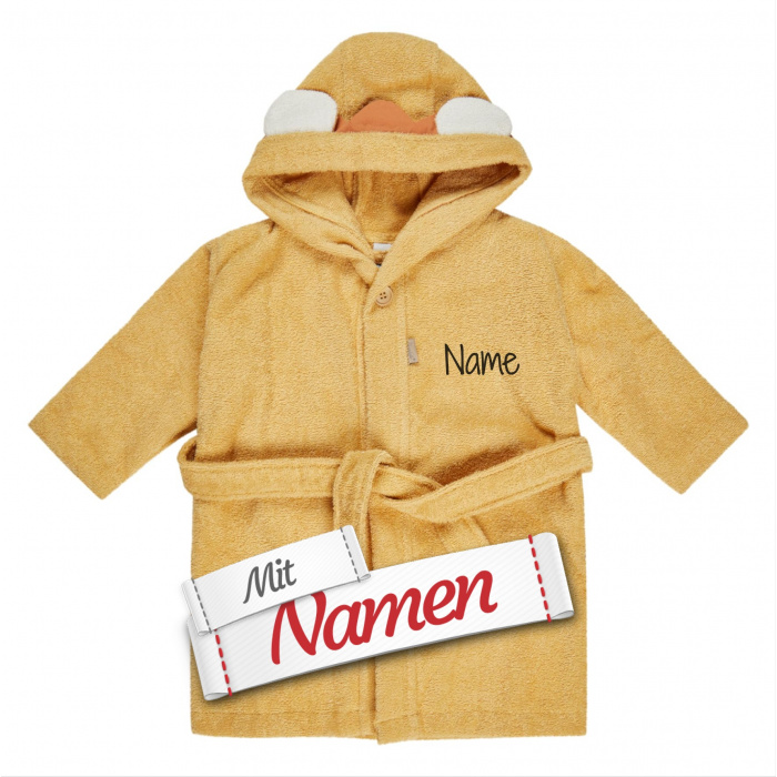 Sterntaler Kinder Bademantel personalisiert – LÖWE Leo, mit Namen bestickt, Größe 98/104
