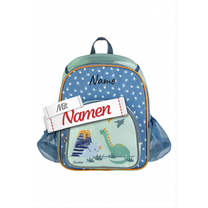 Sterntaler Kindergartenrucksack personalisiert Dino Rexi – Dinosaurier Rucksack mit Namen bestickt, wasserresistent, gepolsterte Riemen