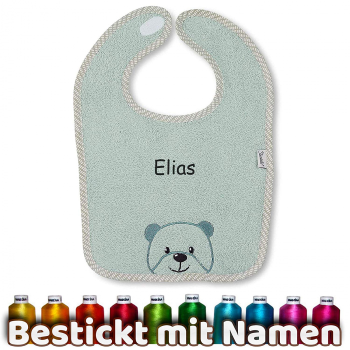 Sterntaler Lätzchen Baylee Bär, Grün, bestickt