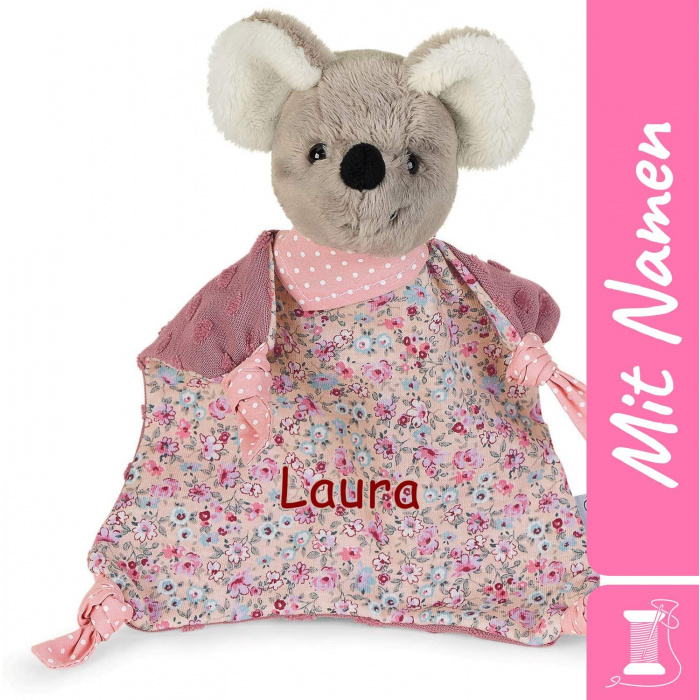 Besticktes Sterntaler Kuscheltuch Maus Mabel, Rosa, Mädchen Taufgeschenk