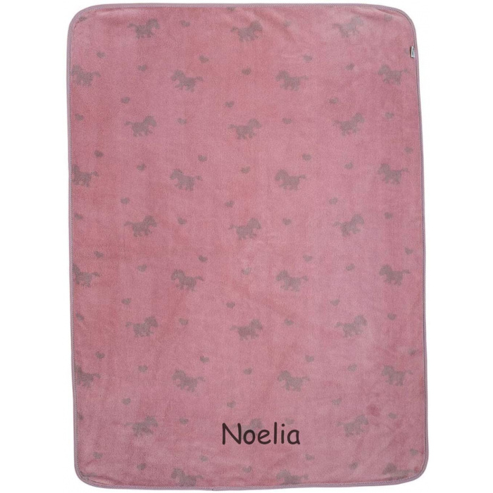 Sterntaler Plüsch-Decke Pauline 100x75 Lila/Rosa, bestickt
