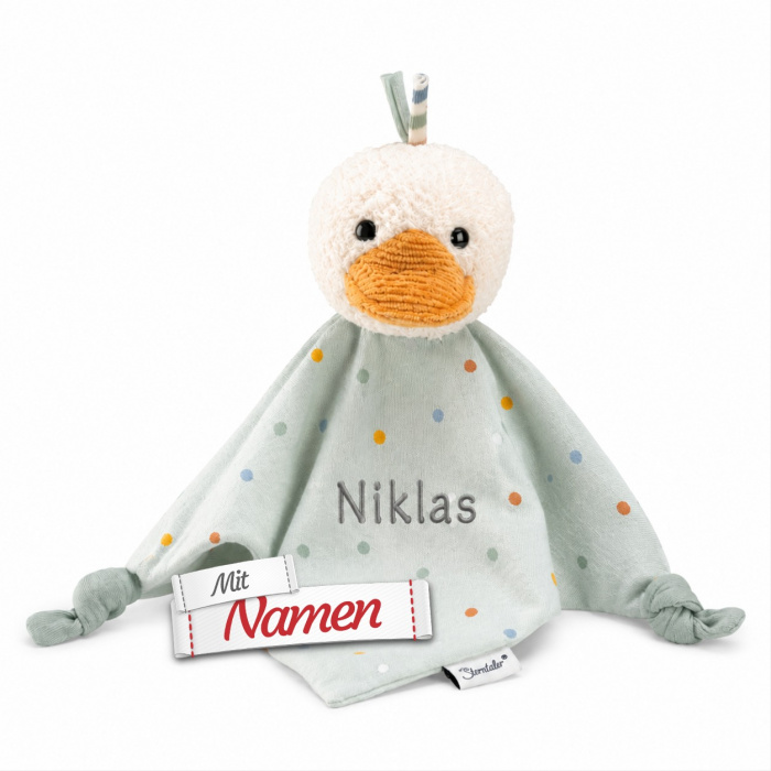 Sterntaler Schmusetuch Ente Edda mit Namen, bestickt